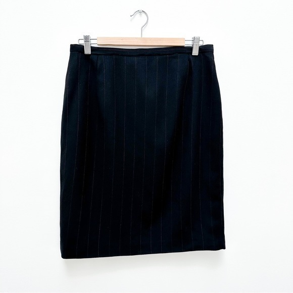 Classiques Entier Pinstriped Wool Pencil Skirt - Picture 1 of 6